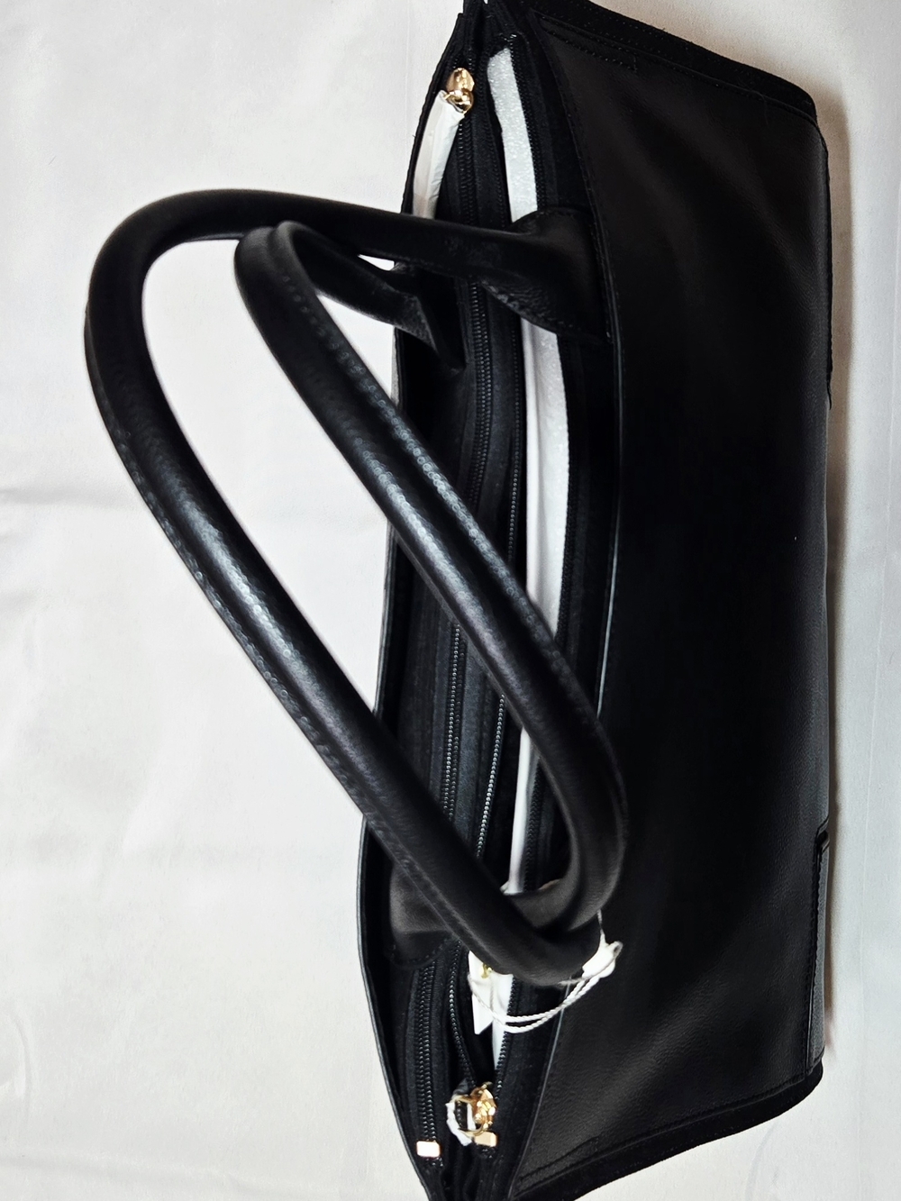 Tory Burch Elle Minimalist Black Leather Work Laptop Tote NWT - Picture 11 of 17